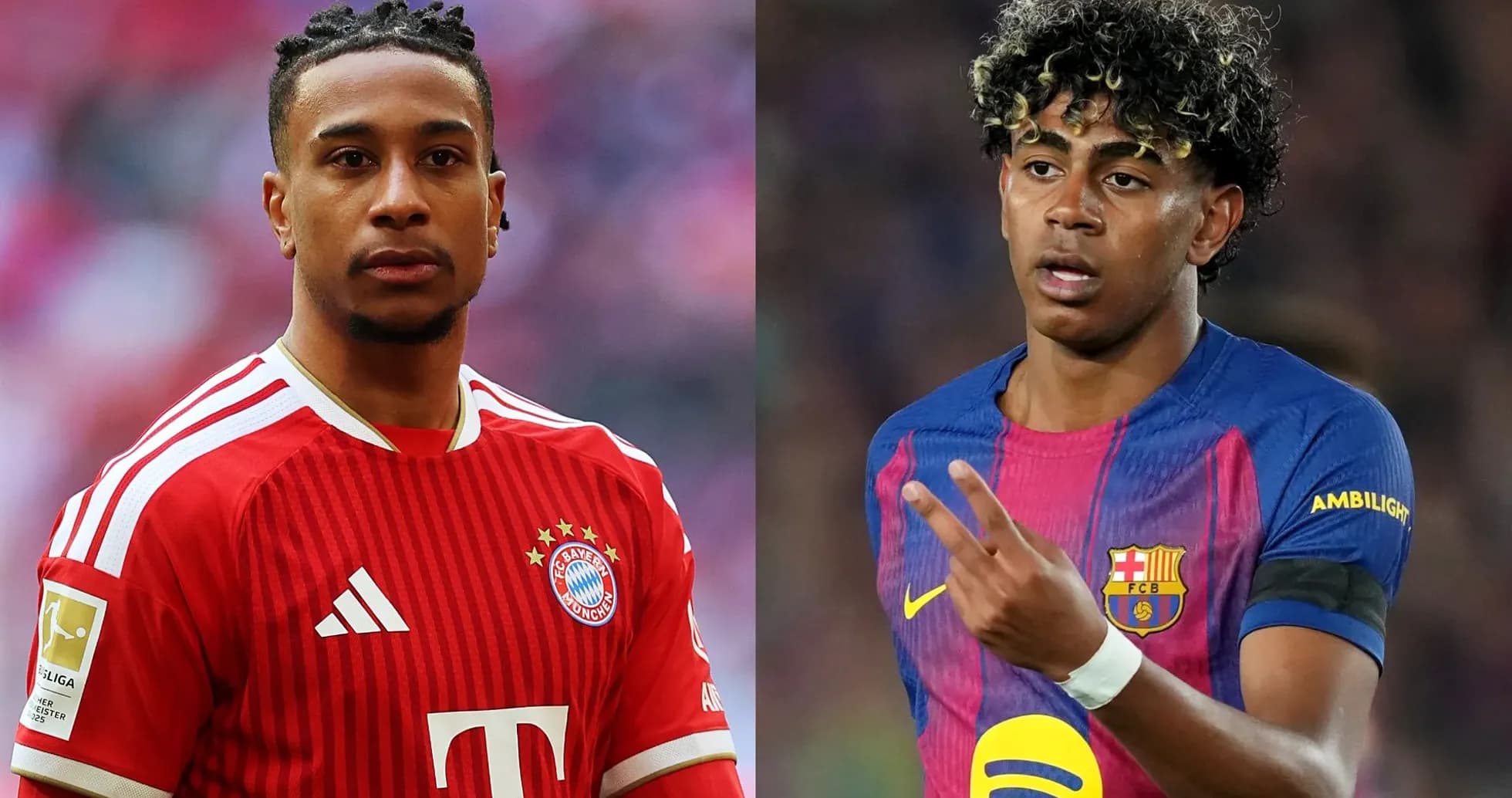 Joueurs de Bayern Munich et FC Barcelone en action