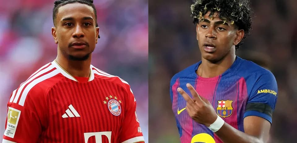 Joueurs de Bayern Munich et FC Barcelone en action