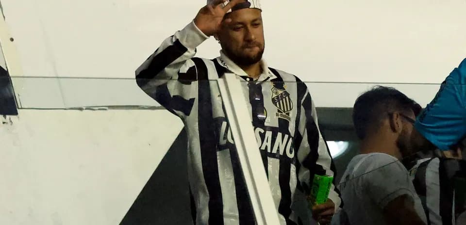 Supporter waving in Santos FC jersey at stadium