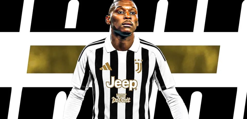 Joueur de la Juventus en maillot rayé noir et blanc
