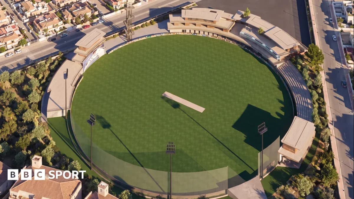 Vue aérienne d'un stade de cricket moderne