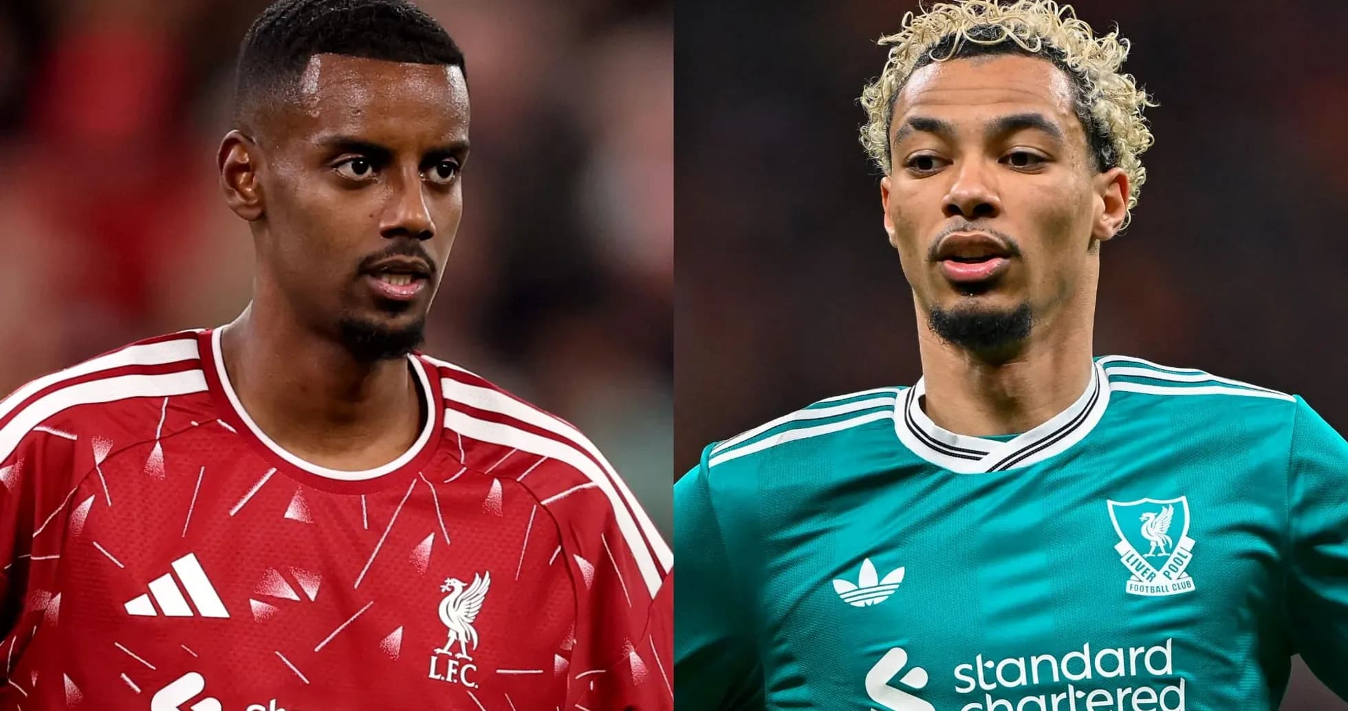 Deux joueurs de Liverpool en tenue d'entraînement