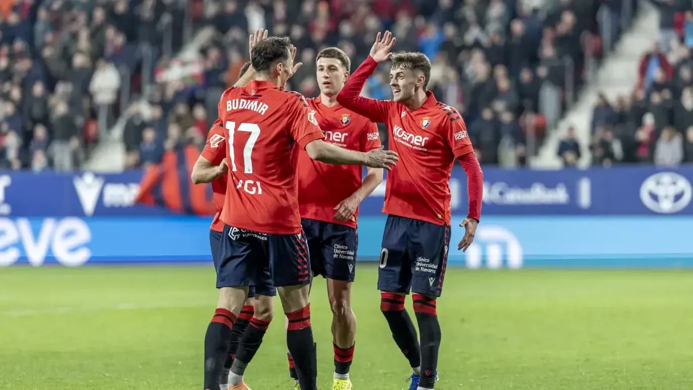 Joueurs d'Osasuna célébrant un but