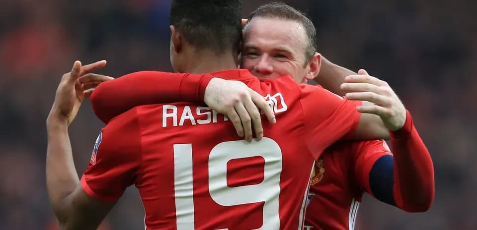 Joueurs de Manchester United se félicitant après un but
