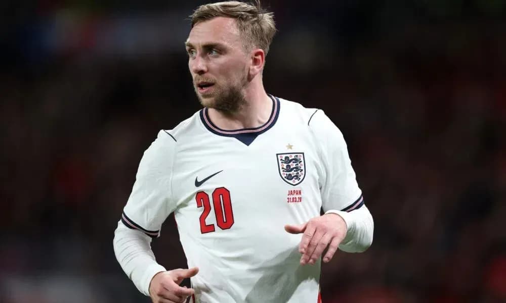 Joueur anglais en action sur le terrain