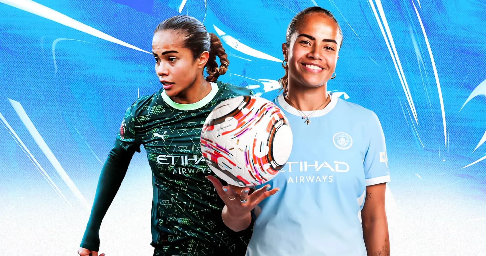 Joueuse de football avec ballon et tenue de club
