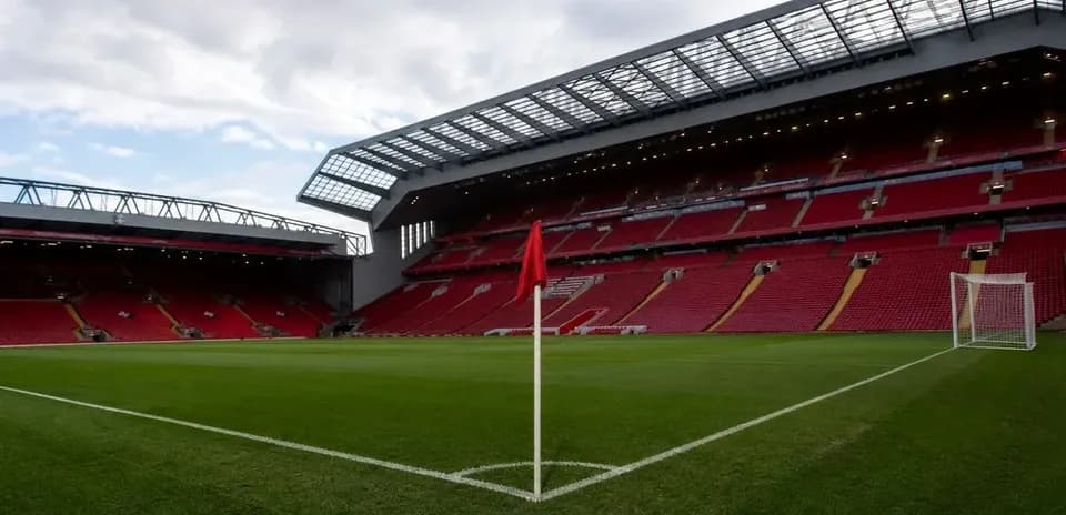 Vue du terrain de football à Anfield