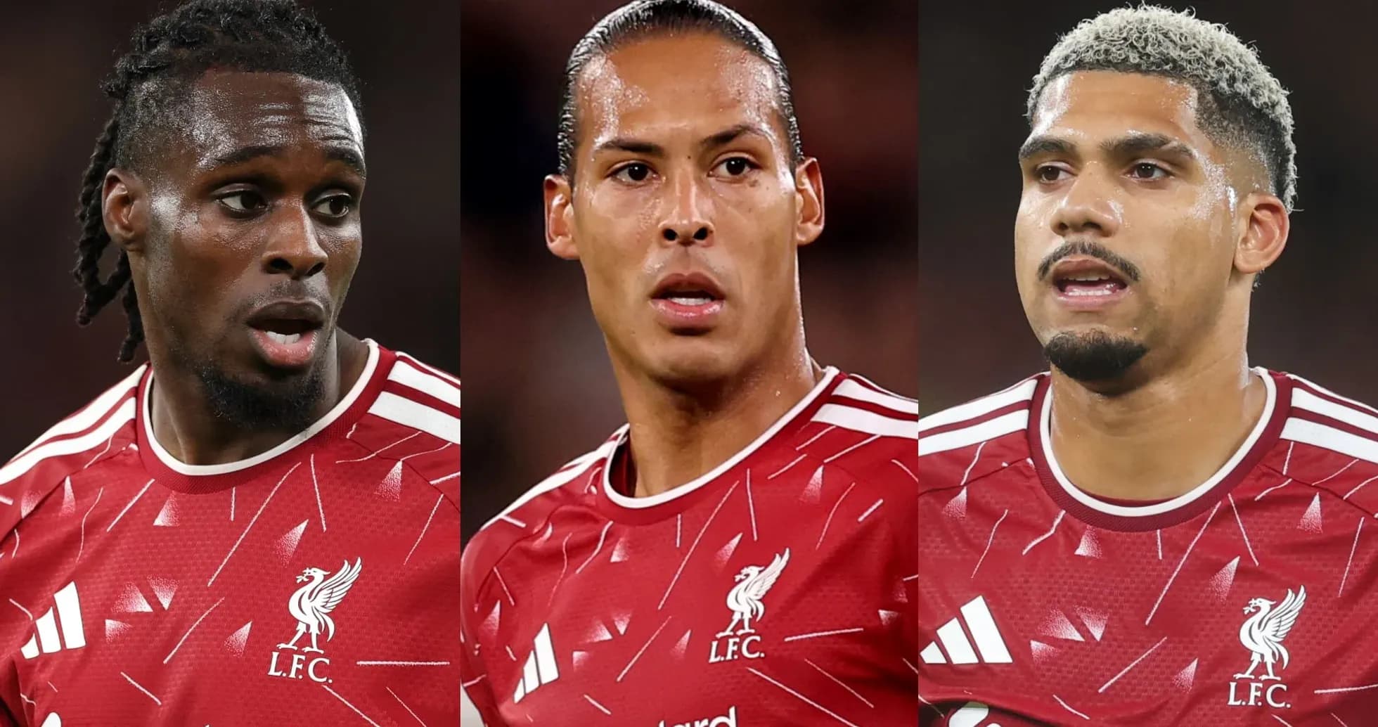 Trois joueurs de Liverpool en tenue rouge