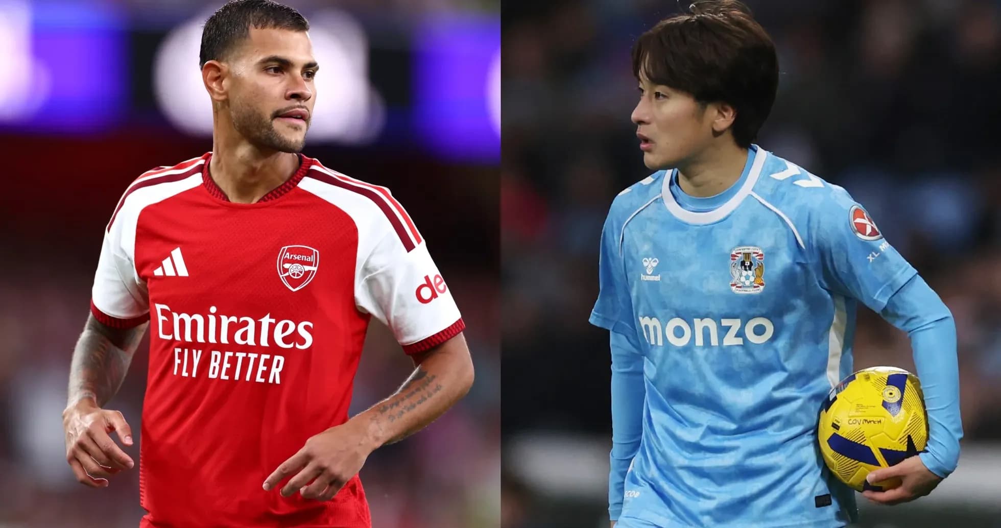 Joueurs d'Arsenal et de Coventry sur le terrain