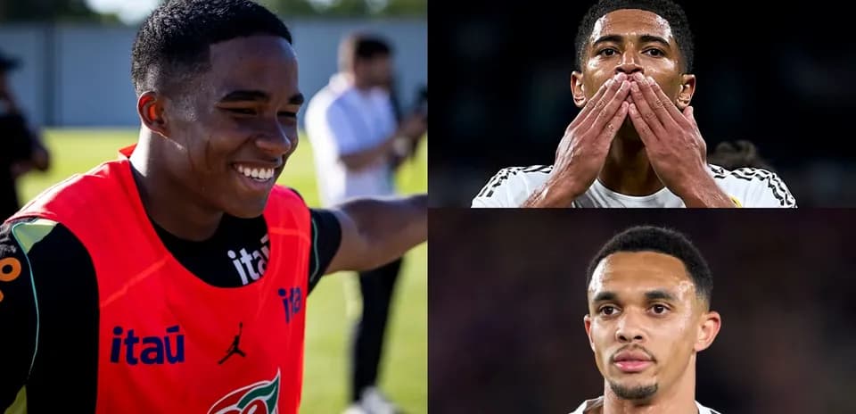 Trois joueurs de football en différentes poses