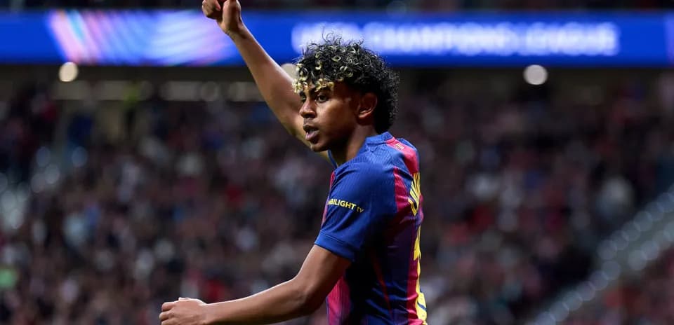 Joueur de Barcelone célébrant un but au stade
