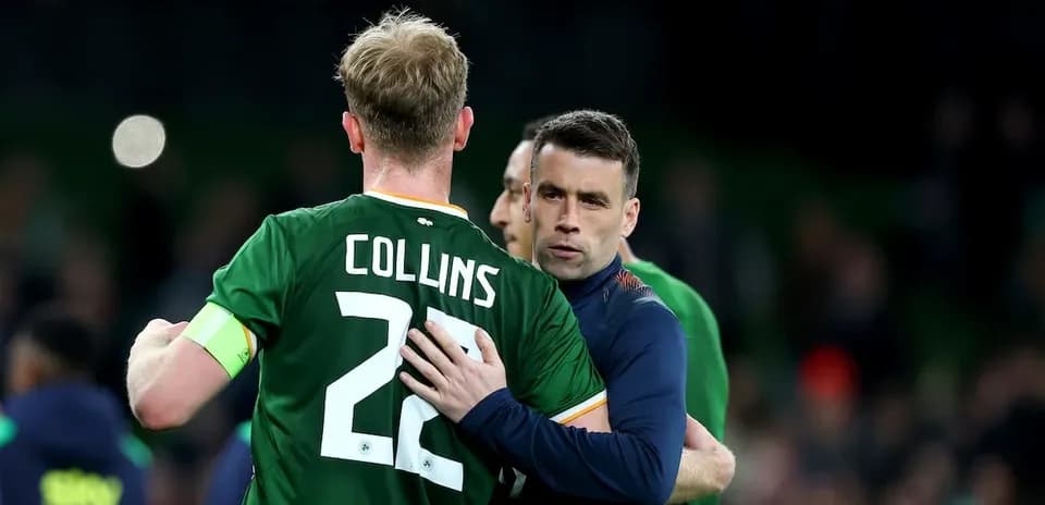 Joueurs irlandais se congratulant après le match