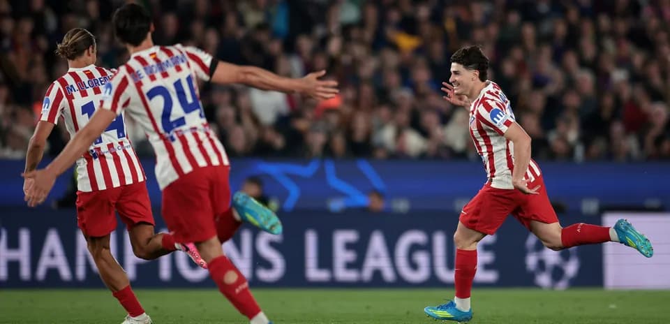 Joueurs d'Atletico Madrid célébrant un but