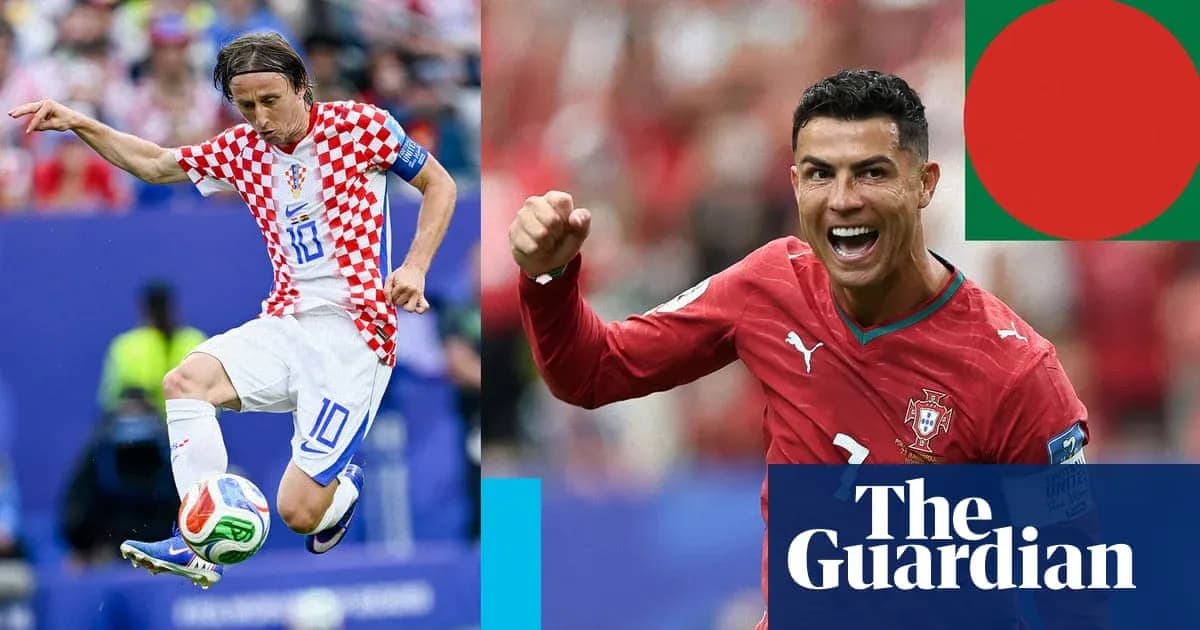 Luka Modrić dribbling and Cristiano Ronaldo celebrating