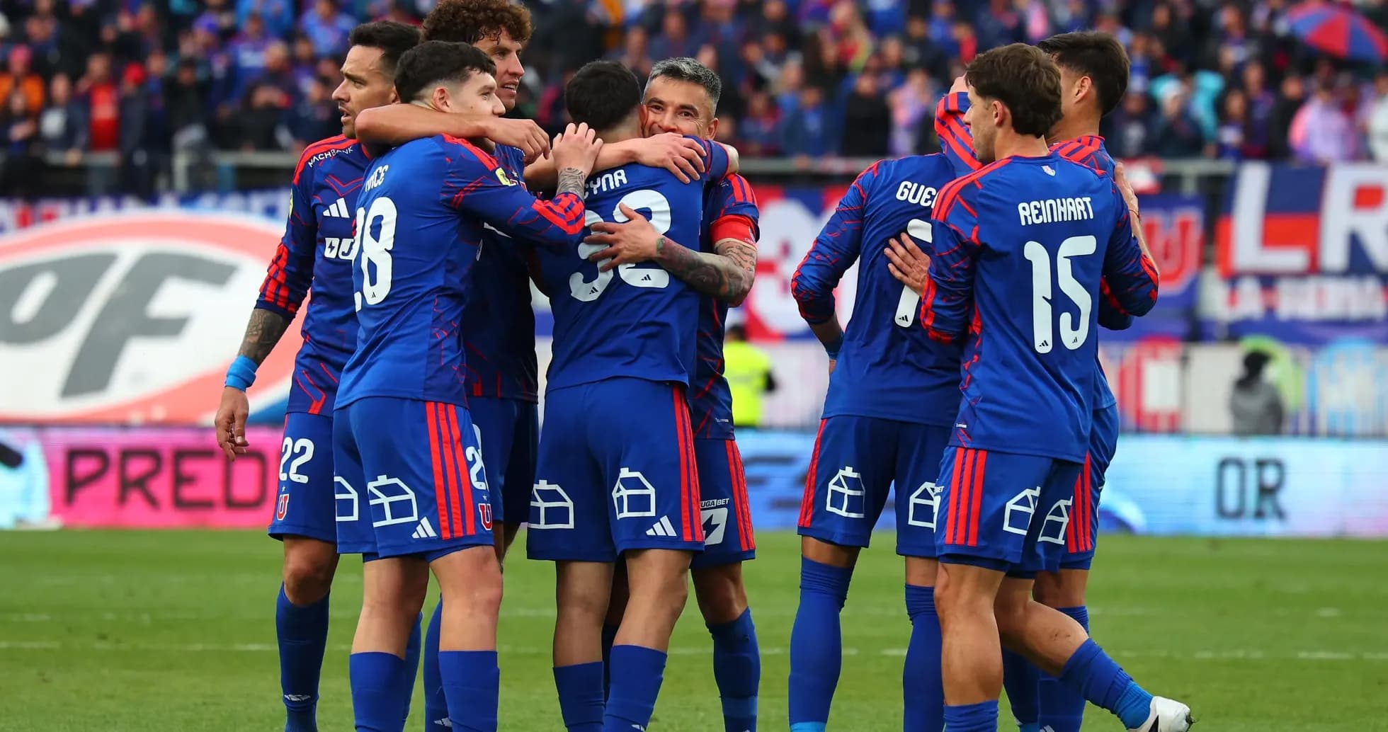 Joueurs de l'Universidad de Chile célébrant un but