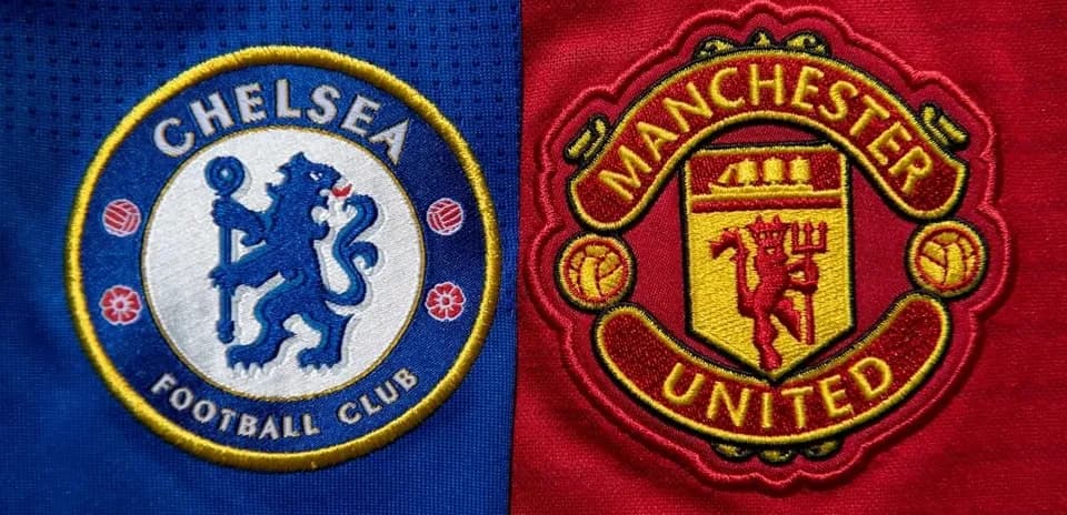 Logos de Chelsea et Manchester United sur tissu