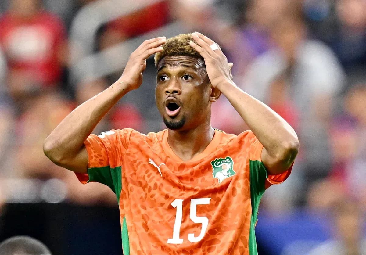 Joueur ivoirien réagissant pendant un match