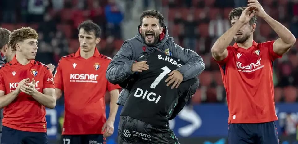 Joueurs d'Osasuna célébrant une victoire