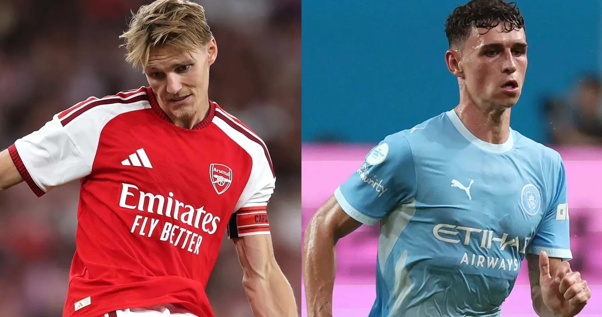 Deux joueurs en action, Arsenal et Manchester City