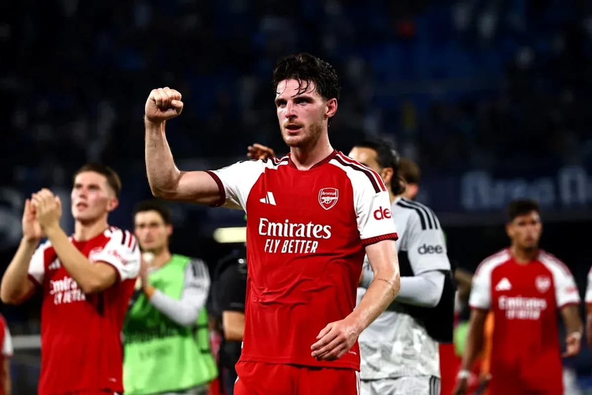 Joueur d'Arsenal célébrant après le match