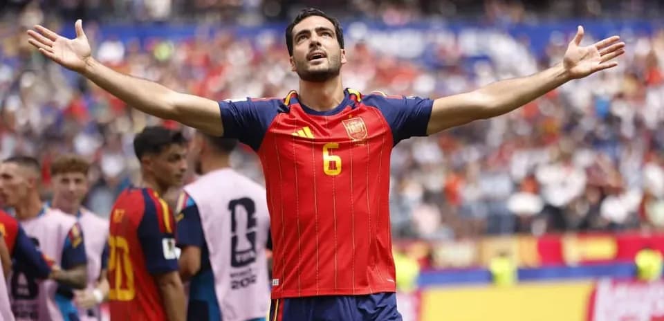 Joueur espagnol célébrant pendant le match