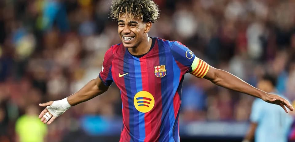 Joueur du FC Barcelone célébrant un but au stade