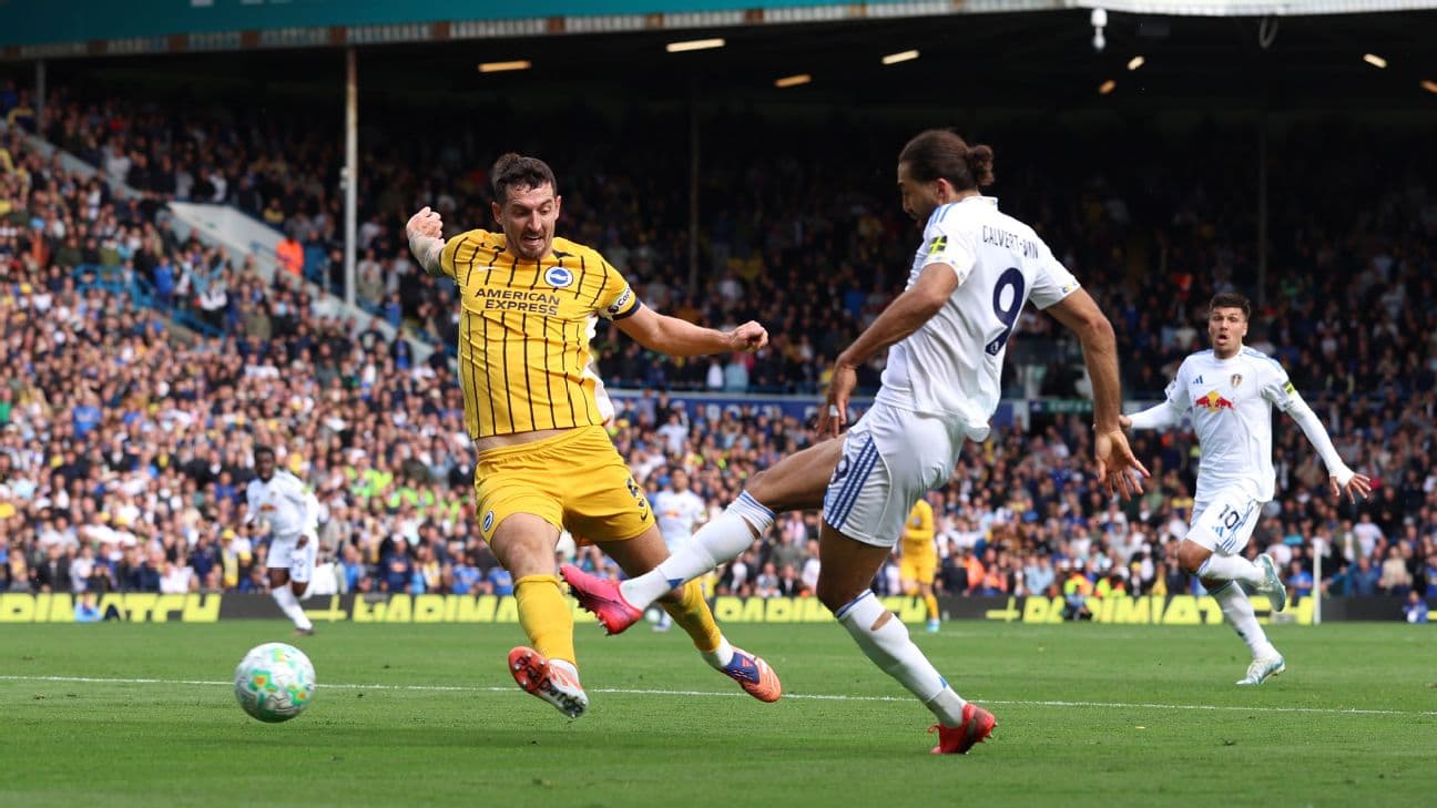 Joueur de Brighton en action contre Leeds