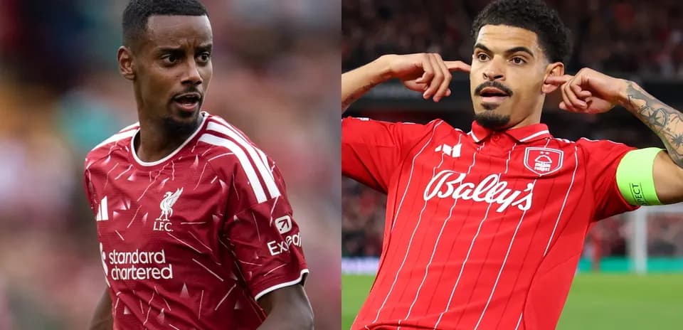 Joueurs de Liverpool et Nottingham Forest en action