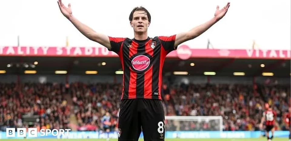 Joueur de Bournemouth célébrant un but au Vitality Stadium