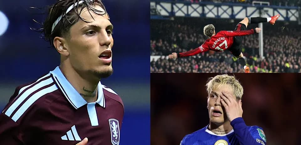 Trois joueurs de football en action et expression
