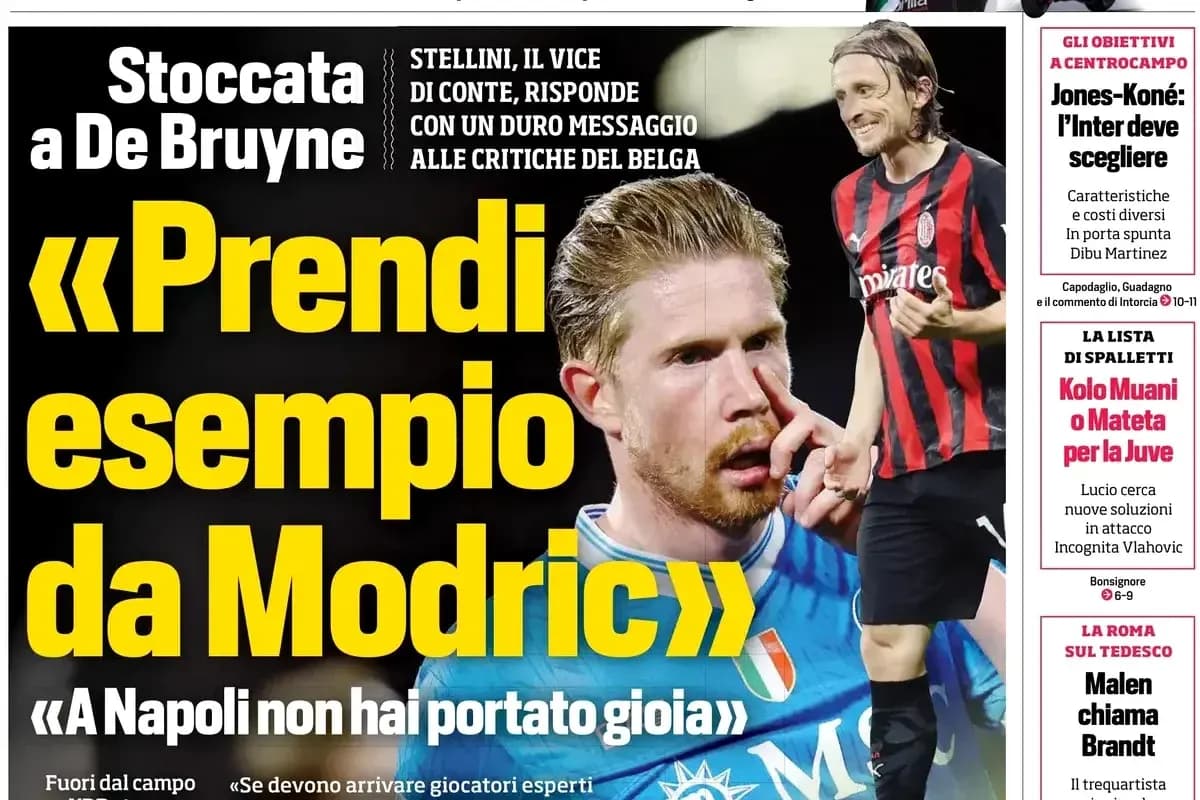 Kevin De Bruyne featured in sports newspaper headline