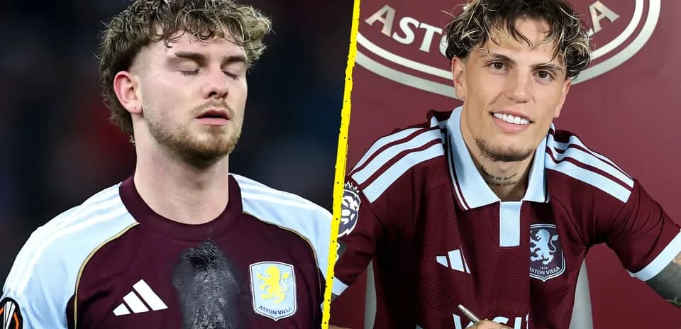 Joueur d'Aston Villa en action et lors d'une signature