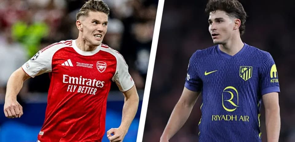 Joueurs d'Arsenal et d'Atlético Madrid en action