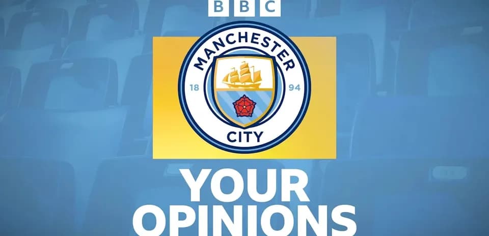 Logo de Manchester City avec texte BBC et opinions