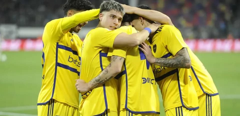 Joueurs de Boca Juniors célébrant un but
