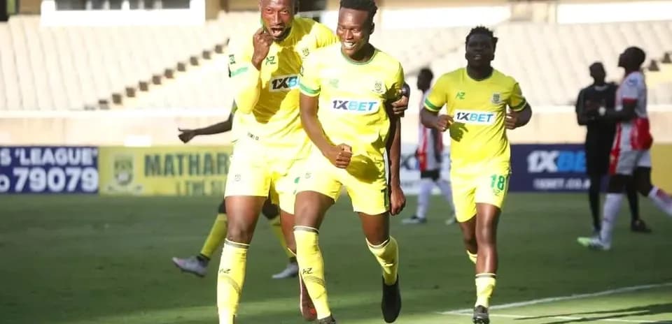 Joueurs de Mathare United célébrant un but