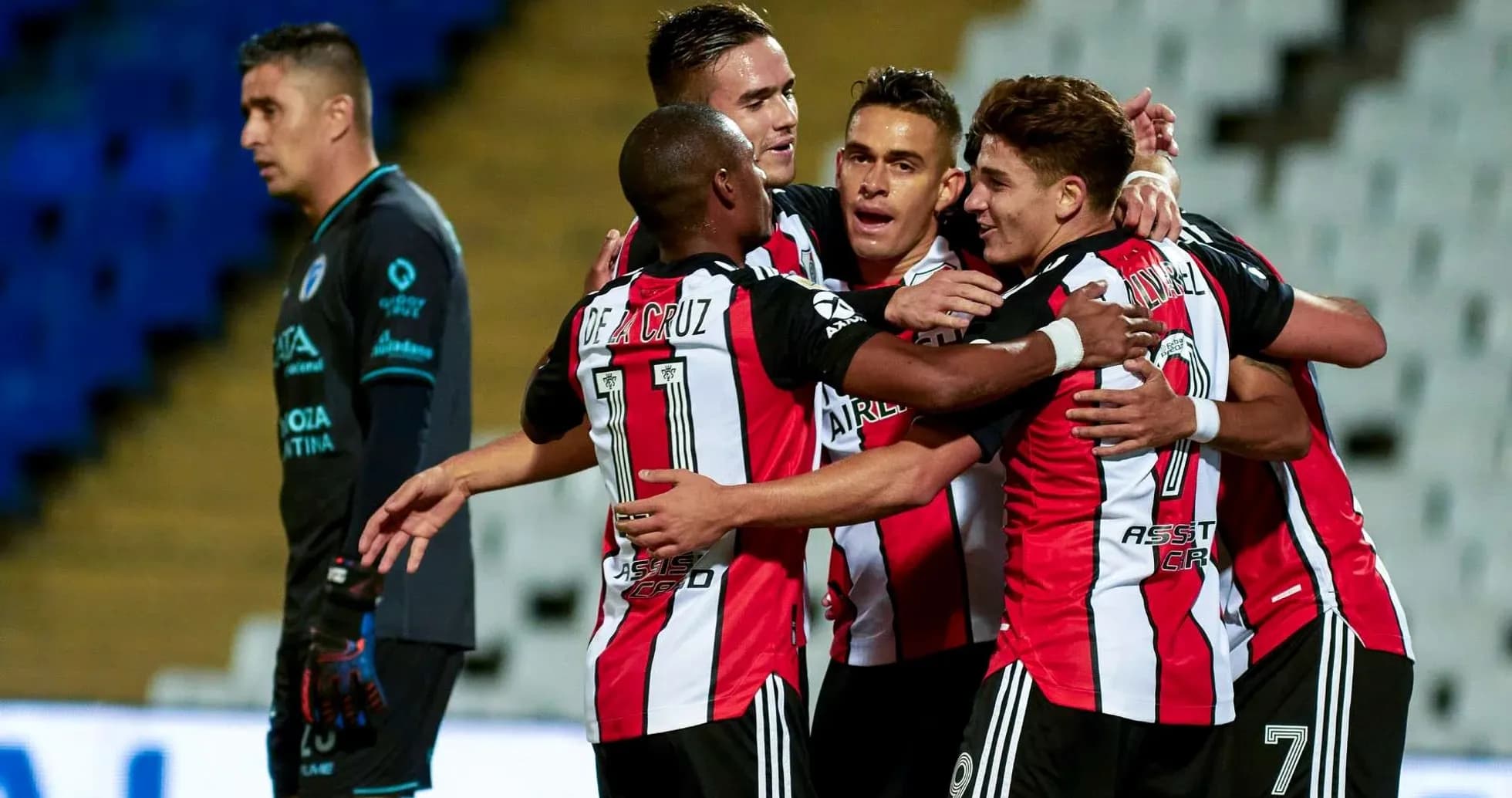 Célébration d'un but de River Plate
