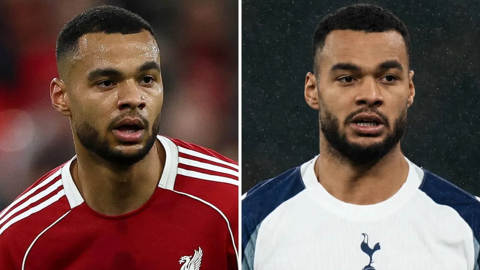 Joueur portant des maillots de Liverpool et Tottenham