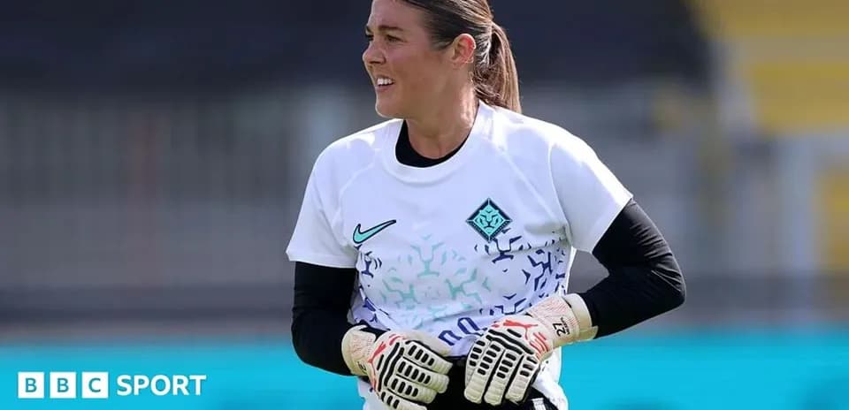 Gardienne de but en entraînement avec gants