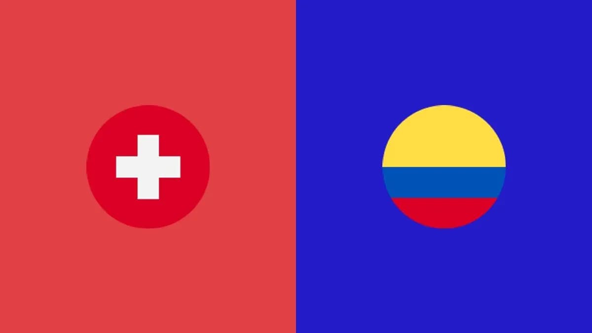Drapeaux de la Suisse et de la Colombie côte à côte