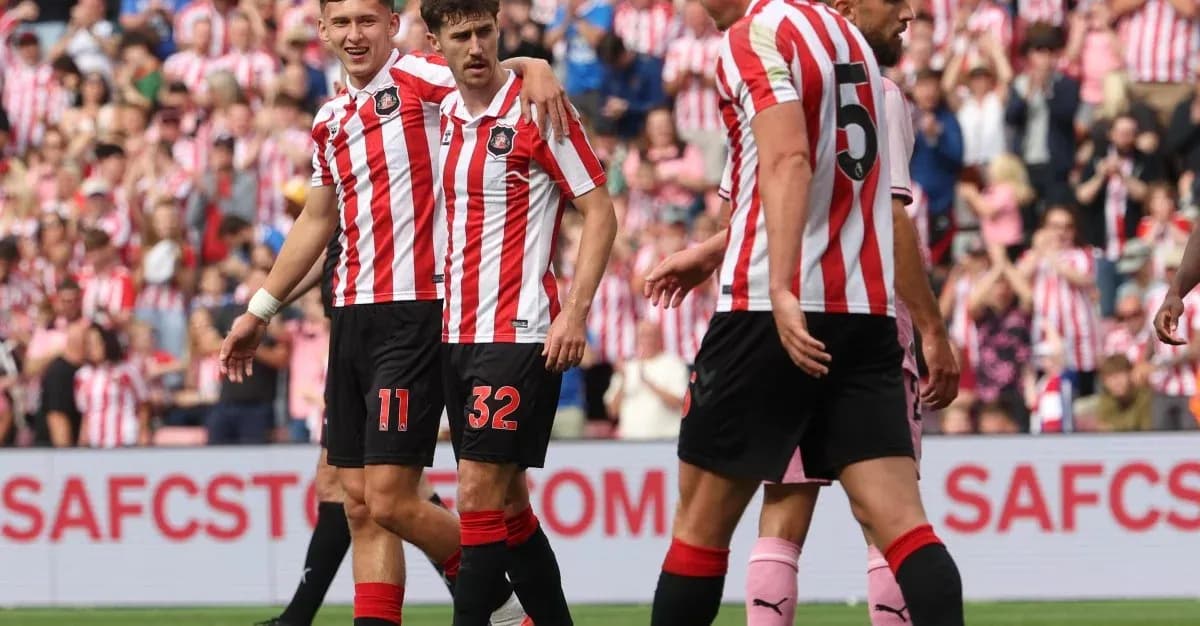 Joueurs de Sunderland célébrant un but en match