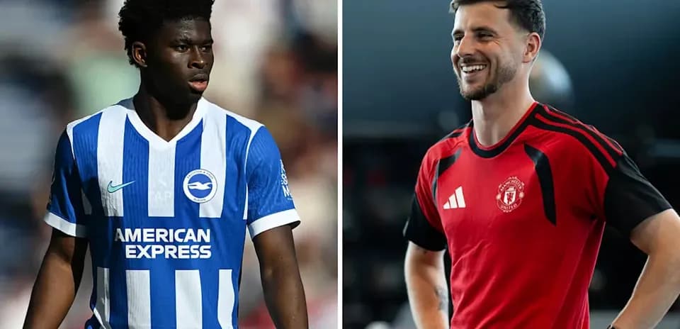 Joueurs de Brighton et Manchester United en action