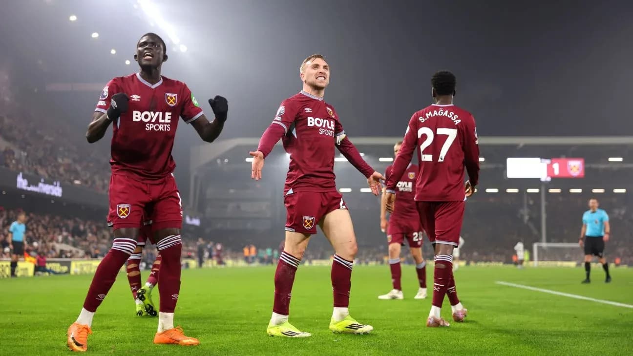 Joueurs de West Ham célébrant un but