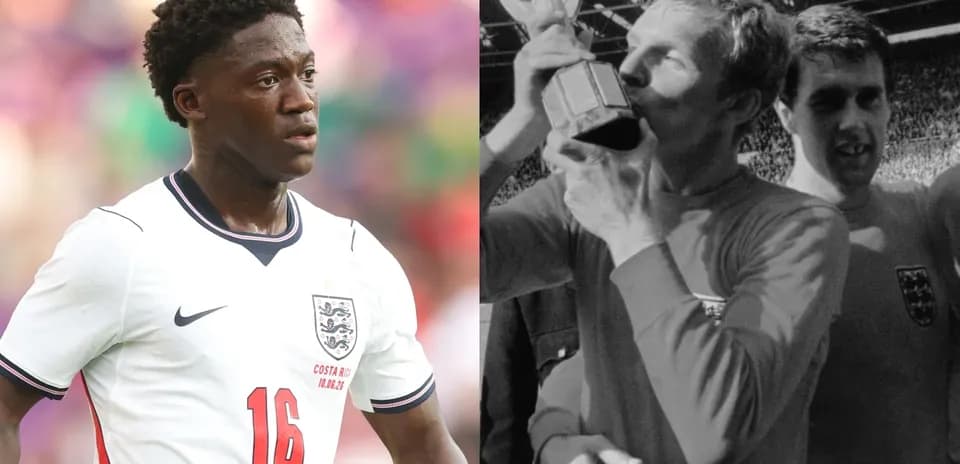 Joueur anglais en maillot et célébration de la victoire