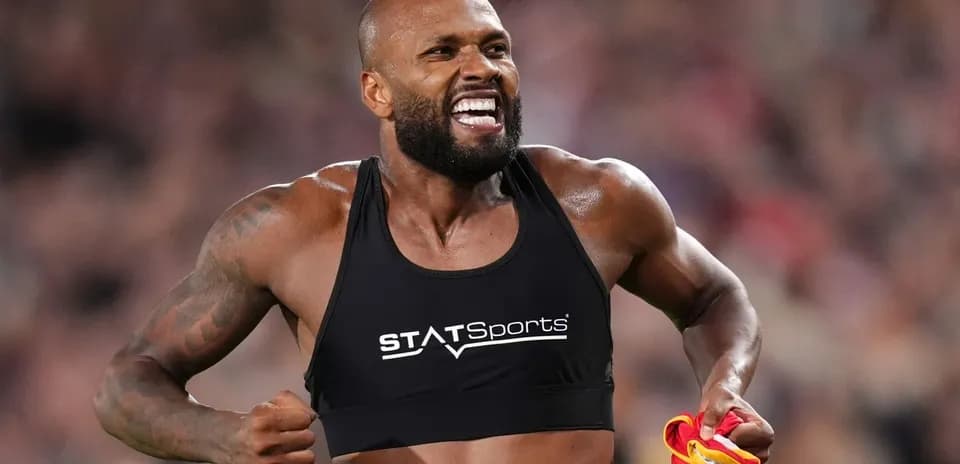 Athlete celebrating after a successful performance