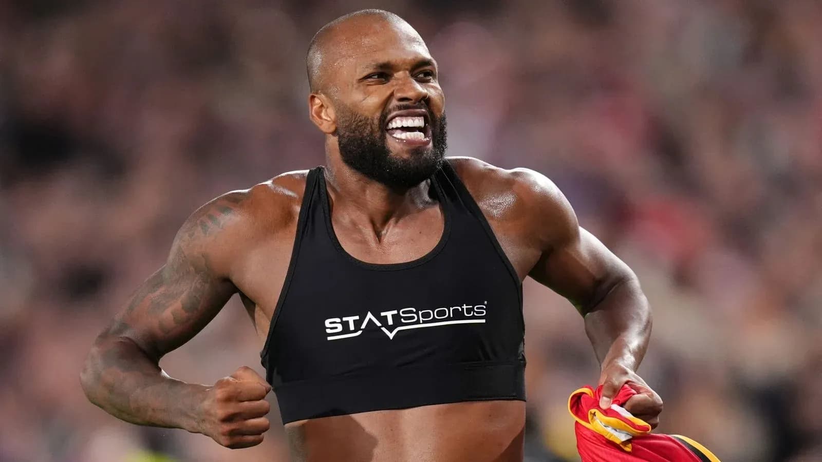 Athlete celebrating after a successful performance