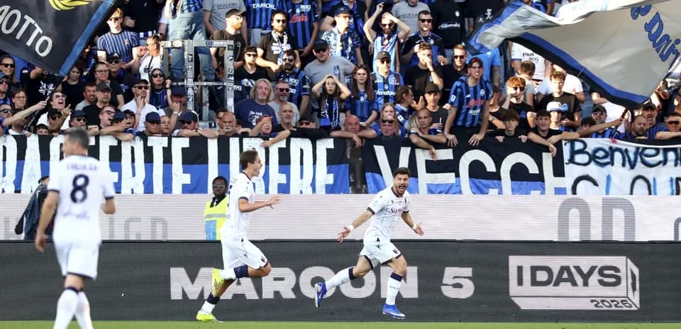 Joueurs célébrant un but à Bergame