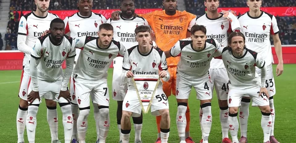 Équipe de l'AC Milan avant le match