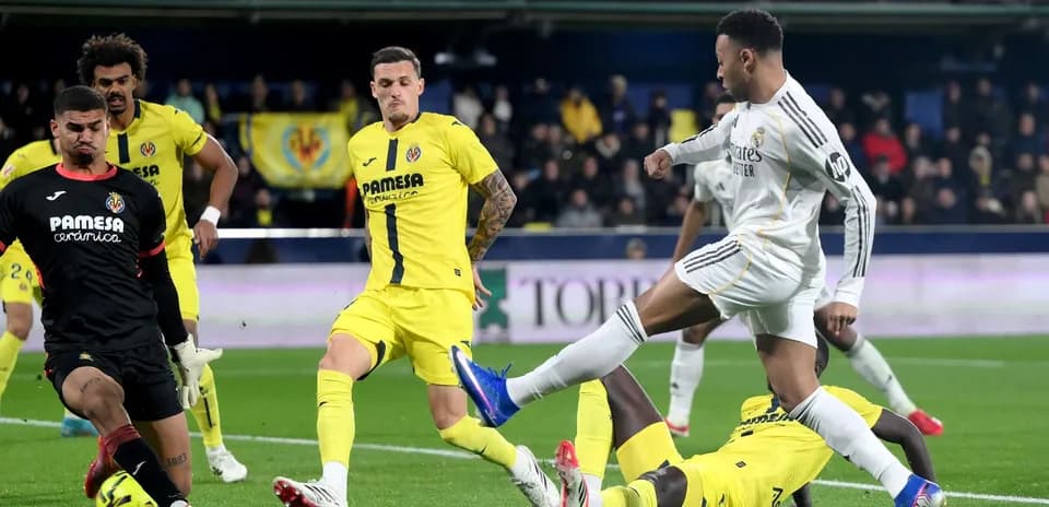 Action lors du match Real Madrid contre Villarreal