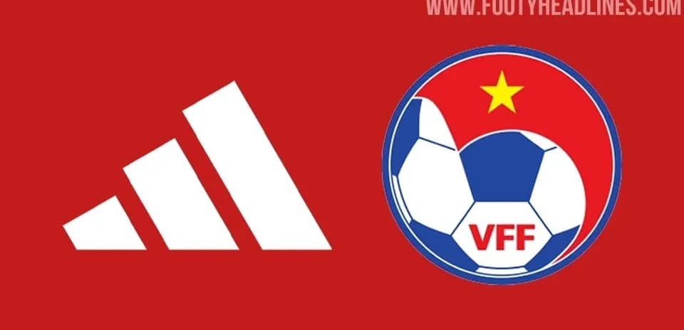 Logos d'Adidas et de la VFF sur fond rouge